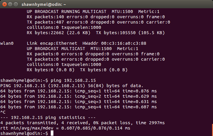 Ping the Edison from Linux