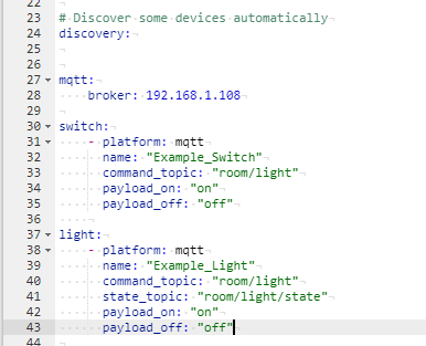 Configuration file with light and switch 