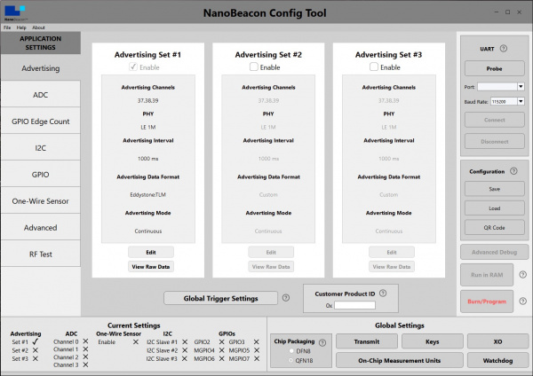 Screenshot of the basic Config Tool GUI window.